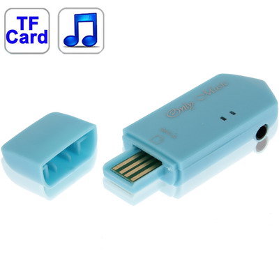 Direct Plug USB Flash Disk Style TF (Micro SD) Card Slot MP3 Player (Blue) - Click Image to Close